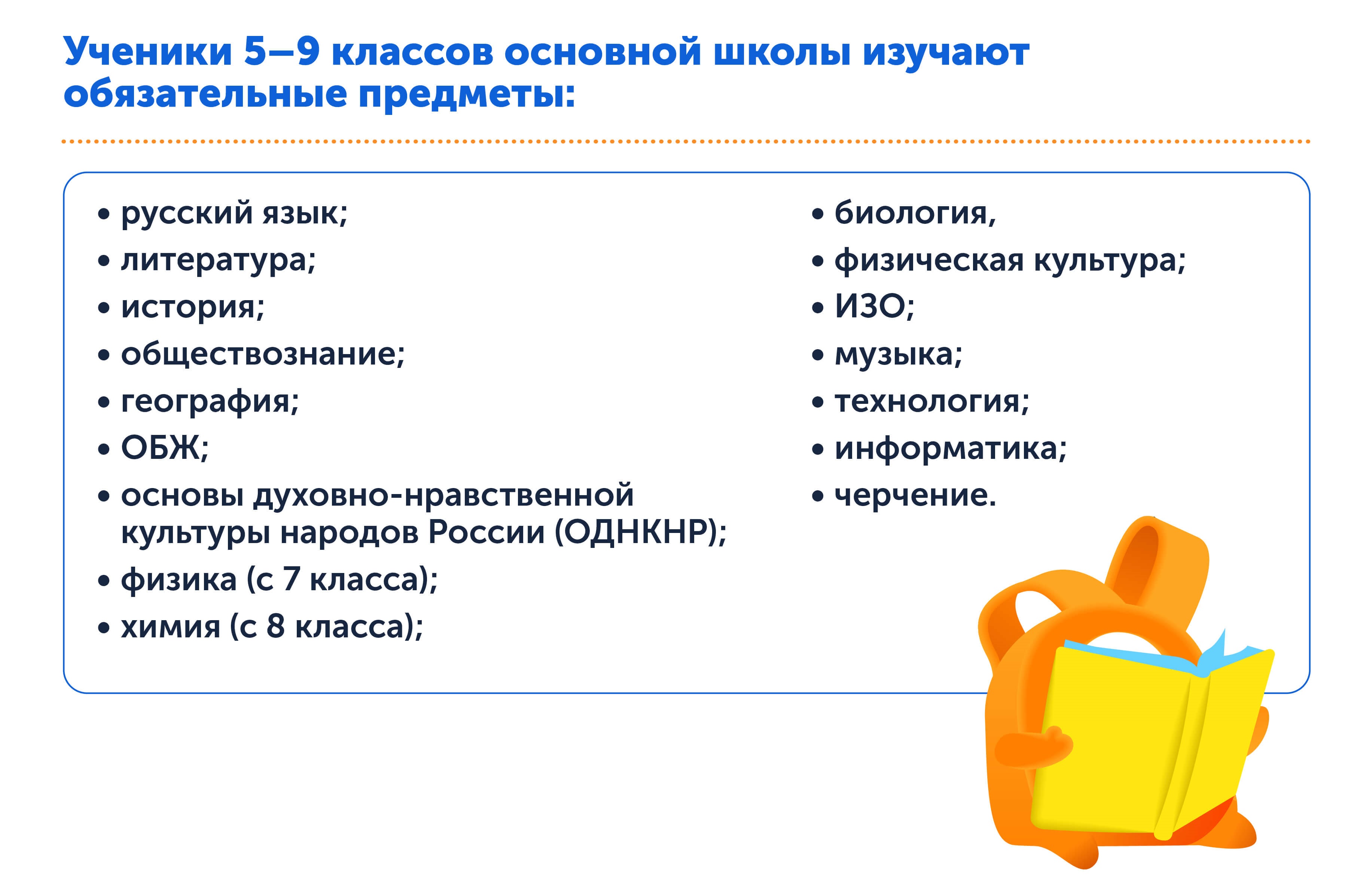 Структура школьной системы образования, предметы в средней школе